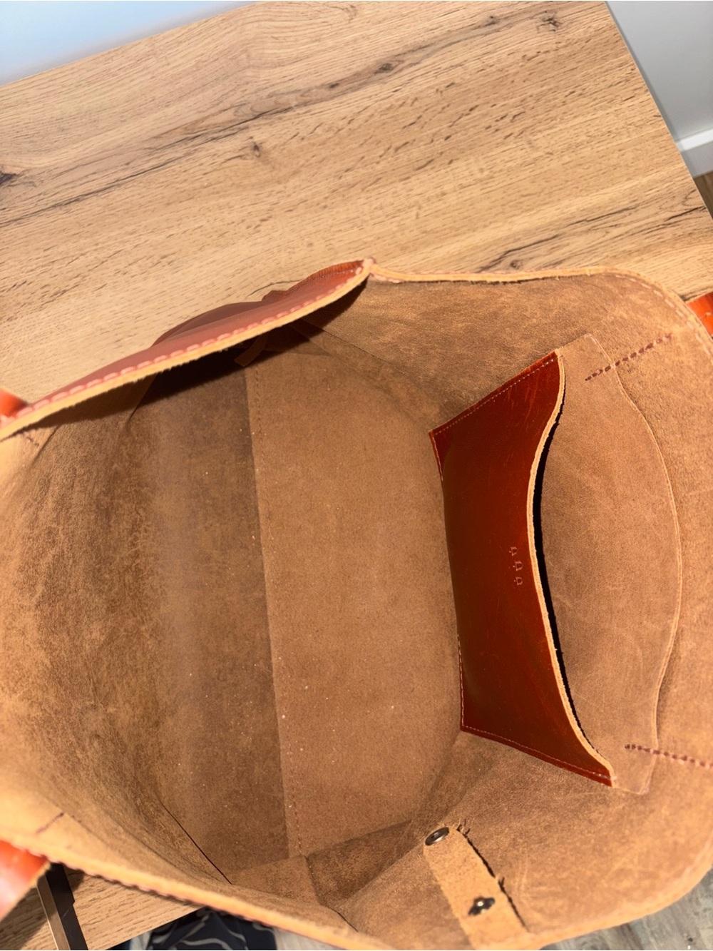 Portland Leather Brown full grain leather Classic Tote Bag - Picture 7 of 7